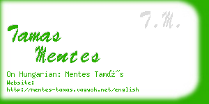 tamas mentes business card